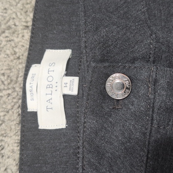Talbots Gray Ponte Professional Work Pants Straight Leg Size 14 - Picture 3 of 10